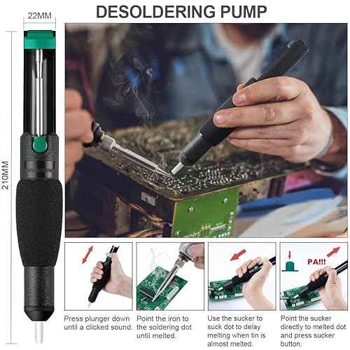 Soldering Iron Kit Electronics, 21-in-1, 90W Adjustable Temperature Soldering Iron, 5pcs Soldering Iron Tips, Soldering Iron Stand, Desoldering Pump, Magnifier, Solder Wire, Tweezer, PU Carry Bag