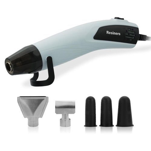 Resiners Heat Gun for Resin, 350W Fast Heating Dual Temp Heat Gun (482°F~662°F) with 3 Nozzles & 3 Silicone Covers, 4.9Ft Long Heat Gun for Bubble Remove,Vinyl Shrink Wrap,Candle Making,Epoxy Resin