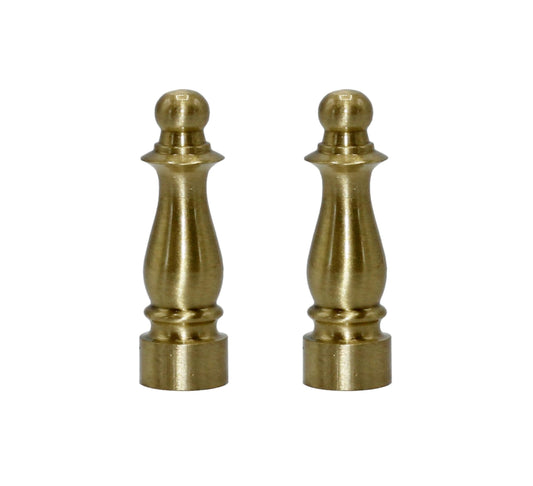 Creative Hobbies ELY1465 Solid Brass Finial for Lamp Shades 1-1/2 Inch Tall, Pack of 2