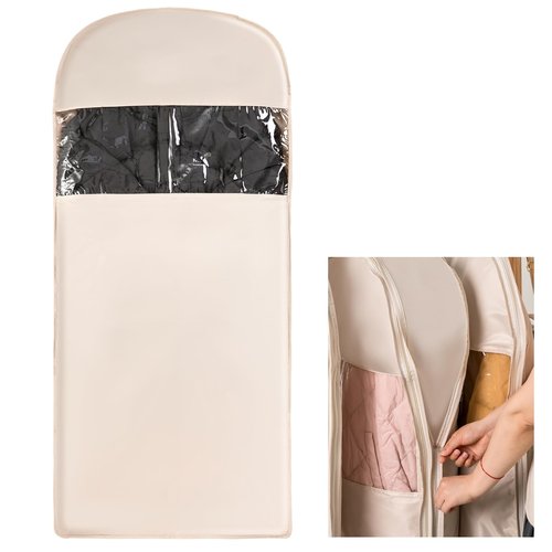CINPIUK Space Saving Hanging Garment Bag with Self Compression Zipper for Closet Travel Suit Cover Organizer Clothes Dustproof Dress Bag for Suits, Dresses, Coats, XL - 51‘’ x 23'' x 6''