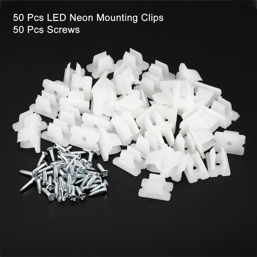 MECCANIXITY Waterproof LED Strip Mounting Clips Holder Mounting Bracket Support Fixing Clamps Fit 5mm to 6mm Silicone LED Strip Lighting, Translucent Pack of 50