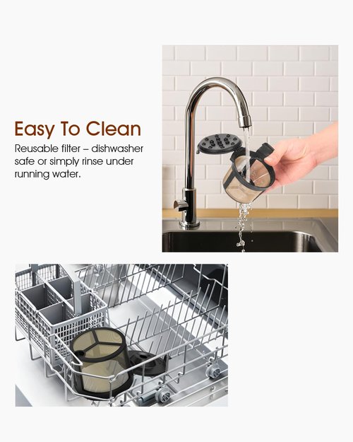 Permanent Coffee Filter for Ninja PB051 / PB040 / PB041ST - Compatible with Ninja Pods & Grounds Coffee Maker - Reusable Gold 304 Stainless Steel Mesh - Eco-Friendly Coffee Pod Accessory