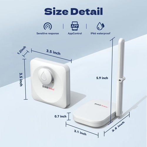 WiFi Water Leak Detector, Hub & Water Leak Sensor 3 Pack, Wireless Siren Alarm & Email & APP Push Notification, Floating Remote Water Leakage Sensors for Basement, Kitchen， Sink, Bathroom, Laundry