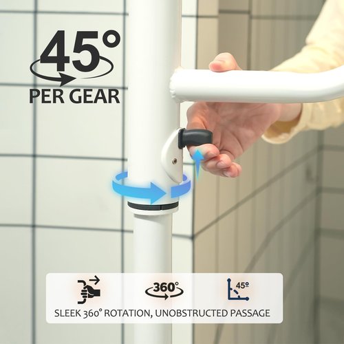 Floor-to-Ceiling Transfer Pole, 7-10 FT Adjustable, No-Drill Tension Mounted Design, Max 300 lbs Capacity, 360° Rotating Non-Slip Grip for Secure Assistance, Use in Bathrooms, Bedrooms & More