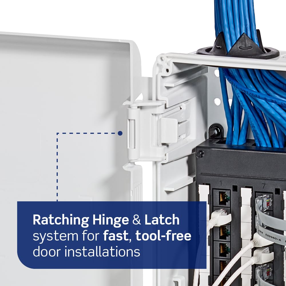 Leviton 42" Wireless Structured Media Center with Vented Hinged Door, 49605-42P, White