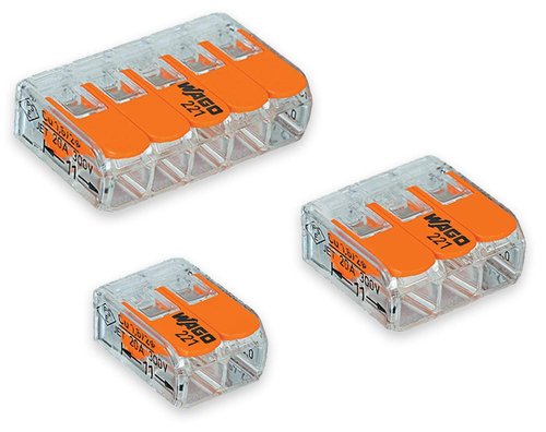 Wago 2, 3, 5 Port Splicing Connectors, Lever-Nut Assortment Pocket Pack for 12-24 AWG Wire