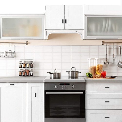 Redunest Hardware Handle, 2 Pack Square T-Shaped Cabinet Pulls, Matte Black, Stainless Steel, 1.9 inches, Cupboard Cabinets Drawer Knobs