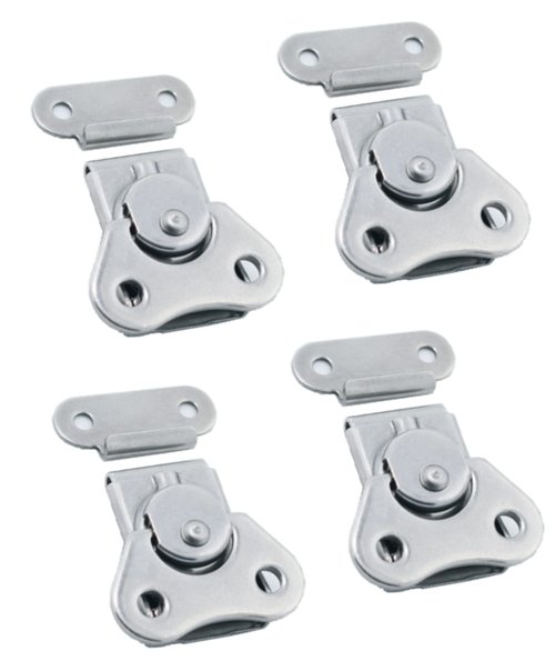 wan 304 Stainless Steel Spring Loaded Small Butterfly Twist Latch, Stainless Steel Twist Latch,Butterfly Lock with Retainer,for Suitcases,Wooden Box,Instruments, Equipment Boxes(4Pcs)