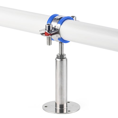 bociloy 304 Stainless Steel Wall Mount Ceiling Mount Pipe Supports, Adjustable Pipe clamp Fixed Support Pipe Strap Bracket for 1/2inch (19-23mm ) Diameter Tubes, Adjustable Height 50-100mm, 2PCS
