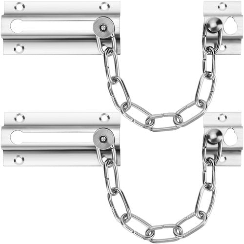INBOF 2 Pack Door Chain Lock, Premium Thickened Lock with 12 Screws, Stainless Steel Locks for Inside Door, Better Security and Protection Your Home Family
