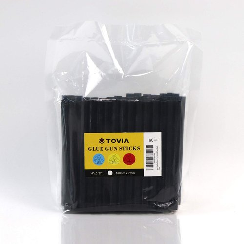Hot Glue Sticks 4" Long 0.27" Dia, All Purpose Dual Temp Black 60 Count.