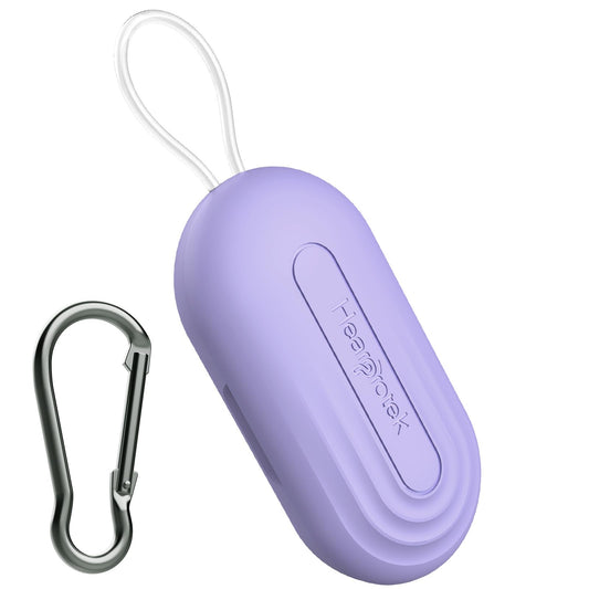 Hearprotek Earplug Cases, Portable Earplug Holder, Mini Storage Case Earbud Plug Organizer Ear Plug Case Durable Small Carrying Case for Travel, Business Trip (Purple)
