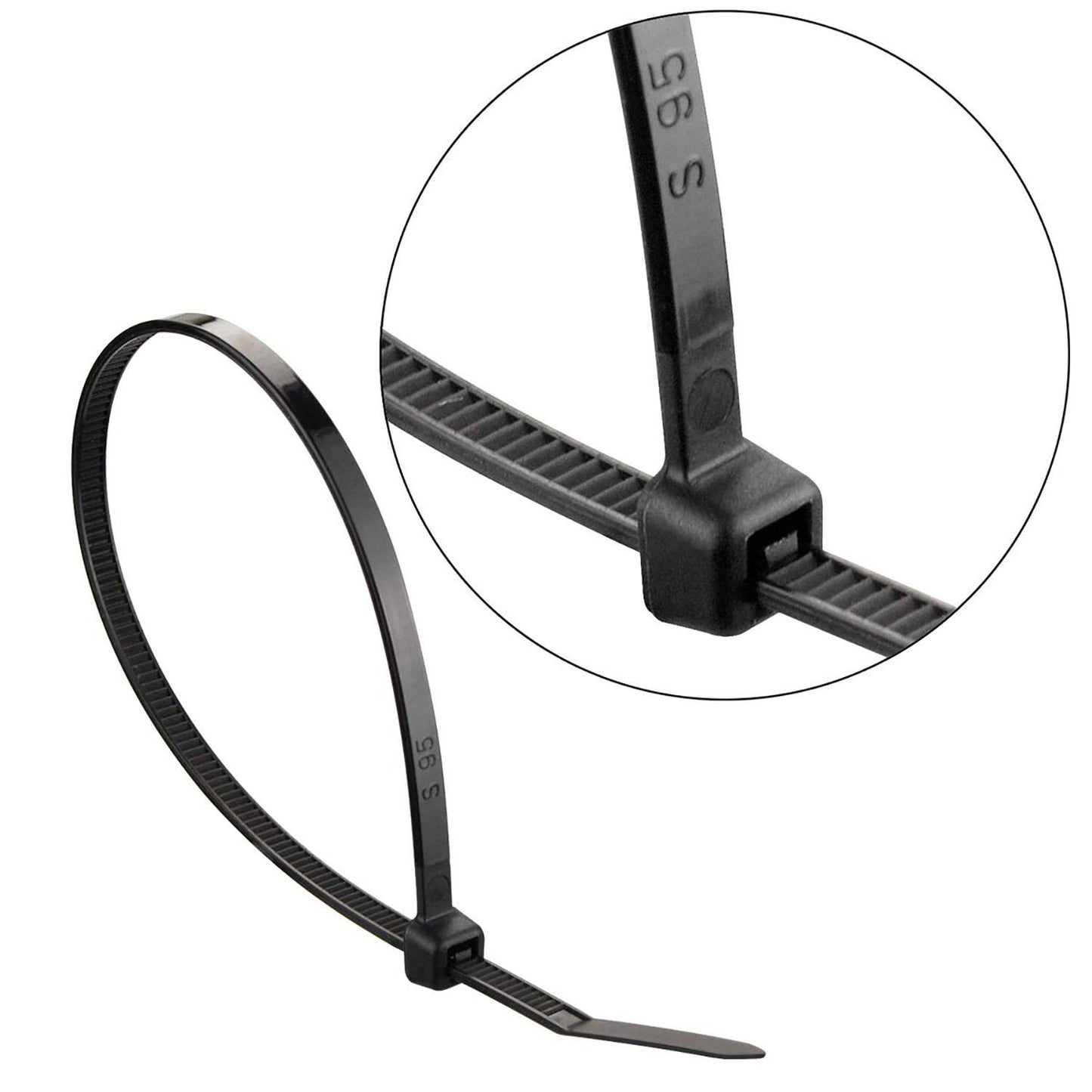 Superun Black Zip Ties 6 Inch, 40 Lbs Tensile Strength Wire Ties (Industrial Grade Cable Ties) Pack of 100