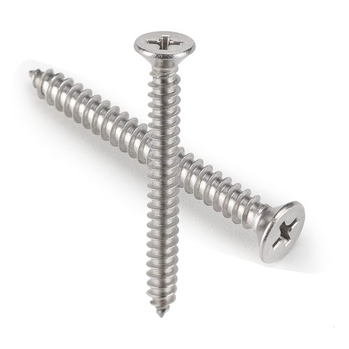 100 PCS #6X1-1/2(1.5 inch) Stainless Steel Phillips Flat Head Wood Screws,Stainless Steel 18-8 A2(304) Screw,Home Screw Kit by QISHENG