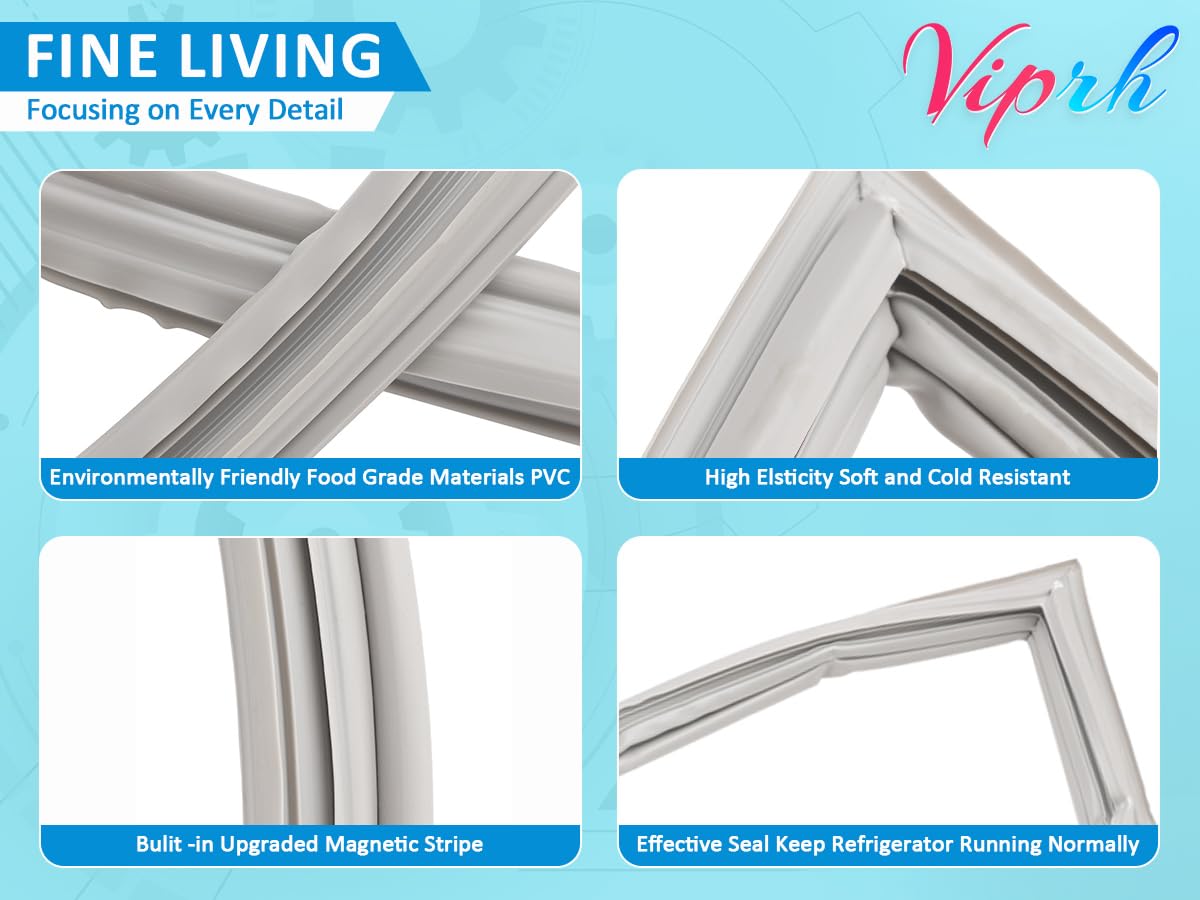 Viprh Heat-Restorable 241872512 Freezer Door Gasket 42.12"x28.9" Compatible with Frigidaire for Electrolux Refrigerator Door Gasket Freezer Door Seal Replace 240514612 240542112 240542124