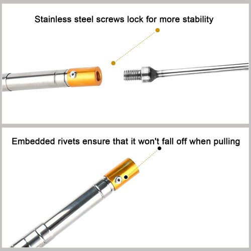 Attic ladder pulling system kit,with extension rods that can shrink from a minimum of 16 inches to a maximum of 58 inches,each section can be locked,used as accessories for attic ladder pull rod tools