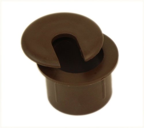 MyCableMart 1"" Cut-Hole Size Brown Round Wire Management Grommet with Removable Lid