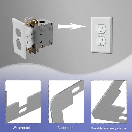 Outlet Spacer,Flush Fit Device Leveling Plates For Wall Outlet Repair And Loose Electric outlets Fix,Self-Leveling Electrical Socket Extenders for Electrical Box and Switches