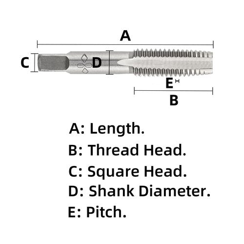 Aceteel M10 X 1.5 Metric Hand Tap, Right Hand M10 X 1.5mm Threading Hand Tap 1Pair