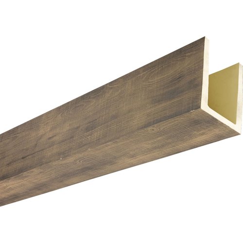 Heritage Timber Rustic Sawn Faux Wood Beam, 3-Sided (U-Beam), 9 1/2"W x 11 1/2"H x 240"L, Smokey Brown Finish