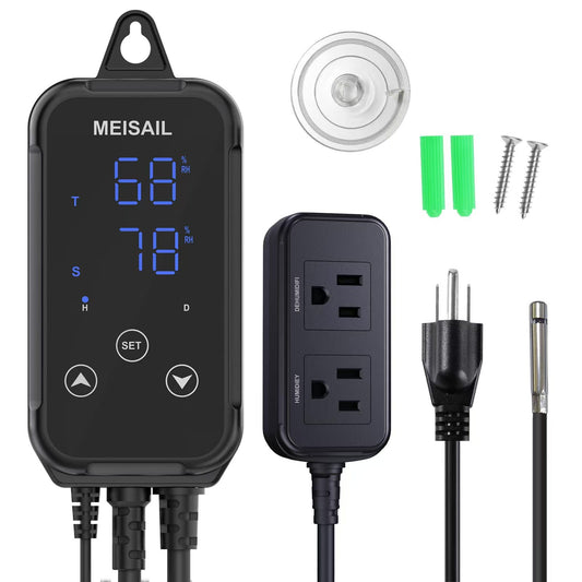 MEISAIL Humidity Controller Greenhouse Shiitake Mushrooms Humidifying dehumidifier humhumidistat controlleridity Humidity Switch Controller for Grow Ten thygrometer humidistat Controller