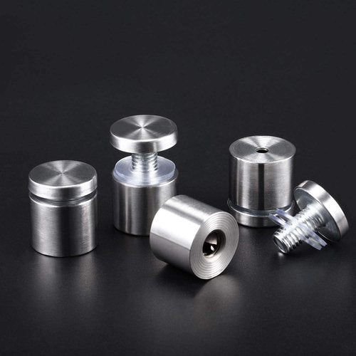Pelopy 8 Pcs Sign Standoff Screws Advertising Screws Stainless Steel Wall Standoff Mounts Glass Acrylic Nail(1 x 1 Inch)