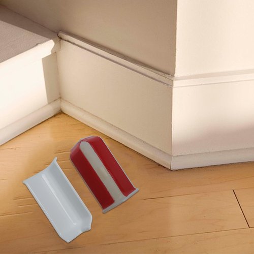 Startbuymore Corner Block Trim Set 6 Pack Baseboard Connectors For 8cm High Walls, Easy Installation(M White)