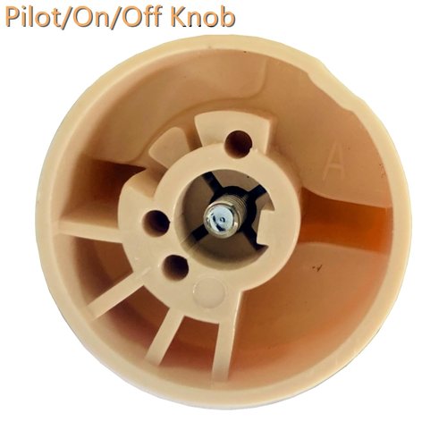 MCAMPAS Comb Gas Valve Beige Knob & 200-400°F Thermostat Dial Knob for Fryers, Range, Braising - 2 Pack
