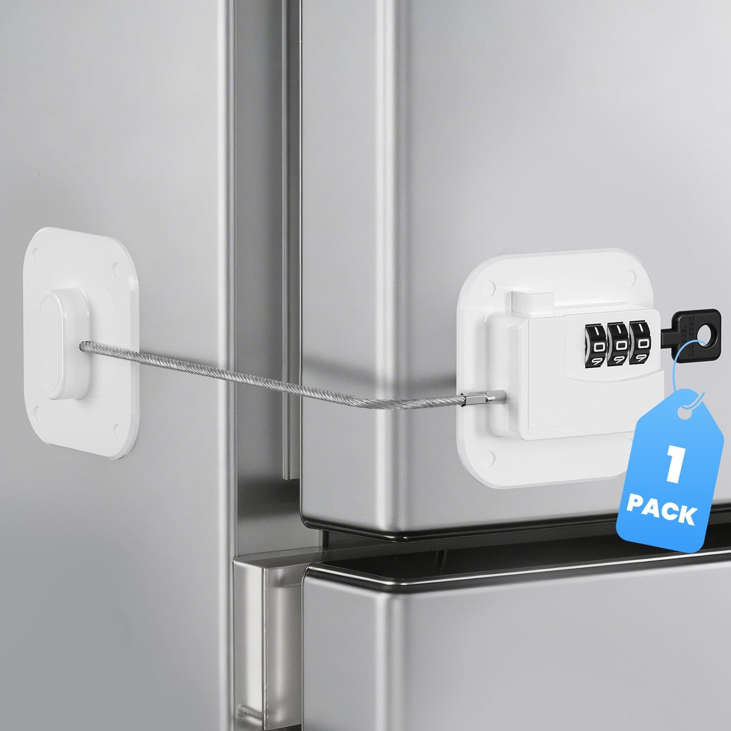 SUR-CIEL 1PC Fridge Lock with Code, Refrigerator Locks, Cabinet Locks Baby Proofing, Combination Lock for Refrigerator, Freezer, Closets, Cabinets, Drawers, Doors and Windows, NO Drilling