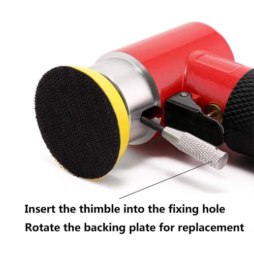 Valianto 2" 3" Mini Air Sander, Pneumatic Sander Random Orbital Eccentric Dual Action Polisher with M6 Thread Plate (2" and 3"),- Adjustable Airflow Valve - US Connector
