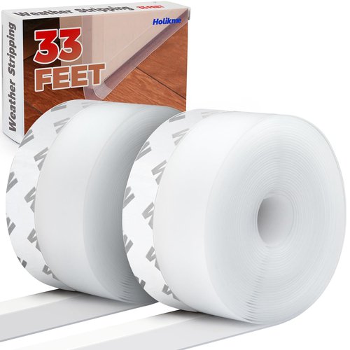 Holikme Door Weather Stripping Door Seal Strip, Sealing Sticker Sealing Tape for Door Draft Stopper Adhesive for Doors, Suitable for Windows, Doors