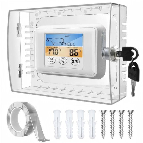 WIILDIS Thermostat Lock Box with Key, Large Thermostat Cover with Lock for Thermostat on Wall, AC Lock Box Cover with Key Fits Thermostats 5" H x 7" W or Smaller