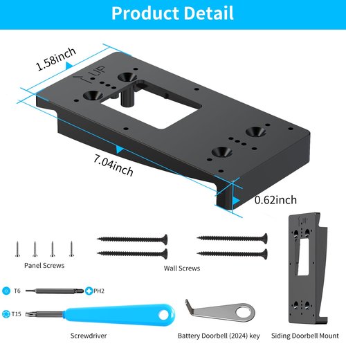 Ring Doorbell Vinyl Siding Mount, Vinyl Siding Bracket Compatible with Ring/Camera Doorbell, Doorbell Corner Mounting Wedge Kit (4" Standard Vinyl Siding Only)