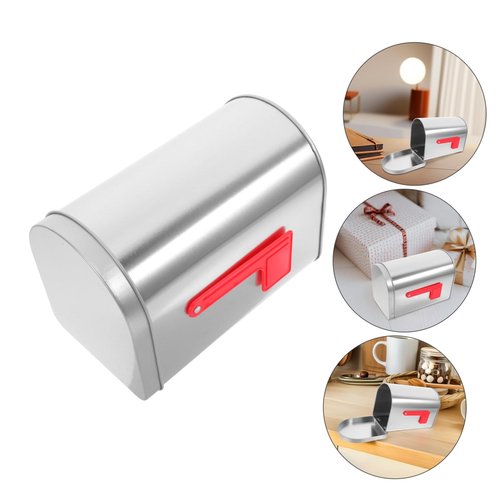TOPPERFUN Mailbox Shaped Storage Tin Decorative Mailbox for Treats Candies Greeting Cards Elegant Design for Home Office Retail Use Generous Capacity