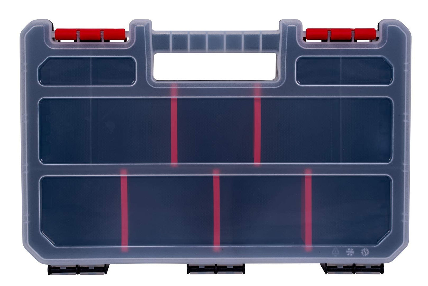 Compact Parts Organizer Box – Small Hardware Storage Case with 9 Compartments & 5 Dividers – Durable Nylon Screw, Bolt, Craft Organizer for Toolbox, Drawer, or Garage Use