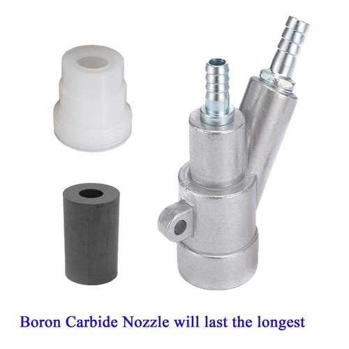 Jewboer Sand Blaster Gun Kit, Sandblaster Sandblasting Gun for Blast Cabinet with Boron Carbide Nozzle (6MM)