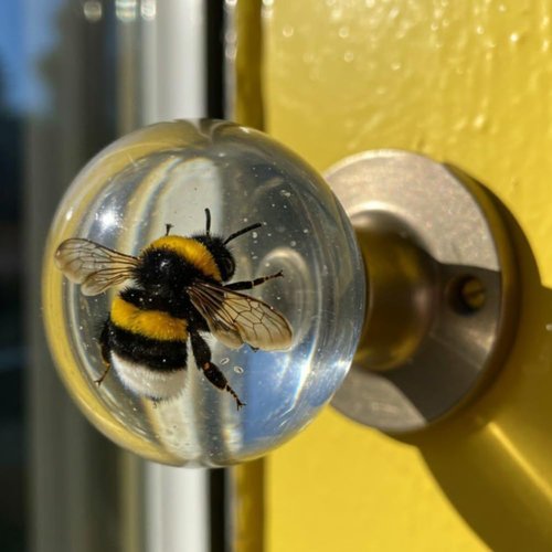 Unique Decorative Door Handle, Animal Crystal Door Handle, Retro Round Resin Epoxy Flower Knob, Floral Designs, Artistic Unique Knob for Modern/Classic Bedrooms, Nature-Themed Home Decor(Daisy)