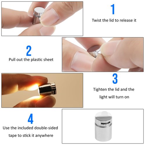 TAYSING 20 Pack Small Spotlight Battery Operated LED Lights Cordless Miniature Spot Light for Artwork, Paintings, Jewelry, Display Cases, handicrafts, Models, Toys, Puzzles(Warm White)