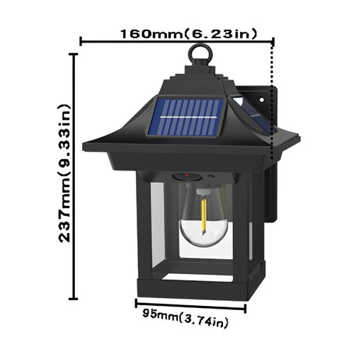 CONPCONP Solar Outdoor Wall Lights, 2 Pack Motion Sensor Solar Lantern IP65 Waterproof, 3 Mode Wireless LED Sconce Lights Dusk to Dawn Exterior Porch Lights for Outdoor Patio Yard