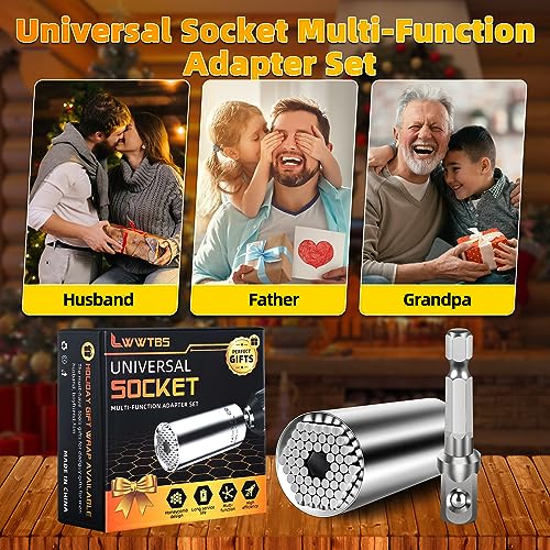 Super Universal Socket Tools Gifts for Mens Christmas Stocking Stuffers for Men Grip Socket Set With Power Drill Adapter (7-9MM) Cool Tools Gadgets for Dad Husband Birthday gifts for Women Him (1)