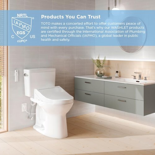 TOTO® WASHLET® S2 Electronic Bidet Toilet Seat, Elongated, Cotton White