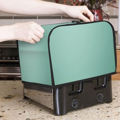 Teal Toaster Cover 4 Slice Wide Slot Washable Kitchen Appliance Covers Fingerprint Bread Machine Dust Cover Small Toaster Oven Accessories Covers Bread Maker Bag Women Gift