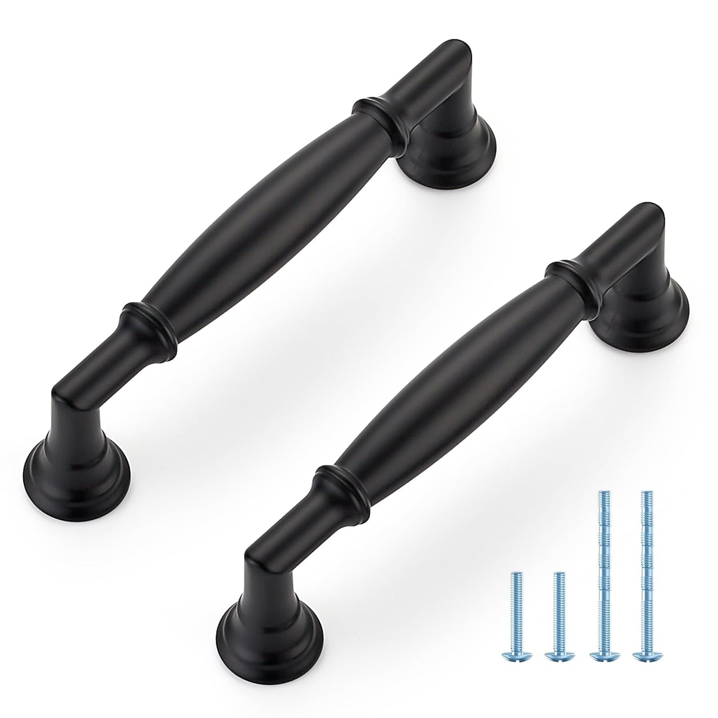 HOME EDIT 20 Pack 3-3/4 Inch Matte Black Cabinet Handles Solid Zinc Alloy Pulls for Kitchen, Dresser, Closet & Bathroom Cabinets Hardware