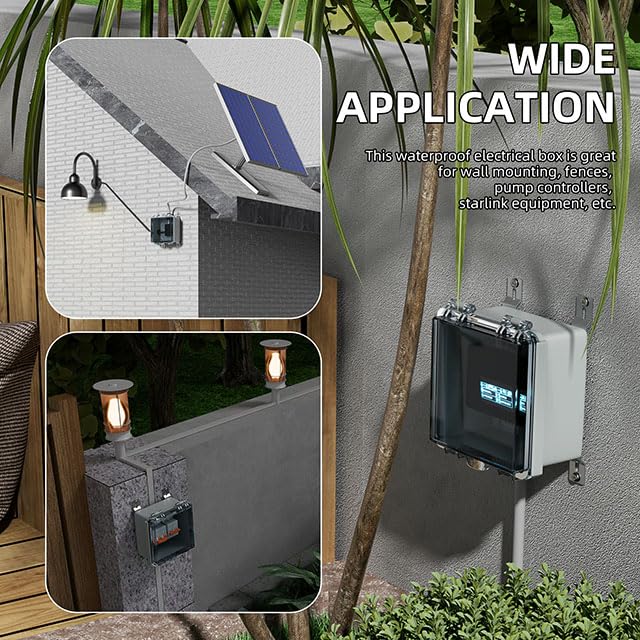 Joinfworld 6x6x4 Inch Outdoor Waterproof Electrical Junction Box Weatherproof Enclosure