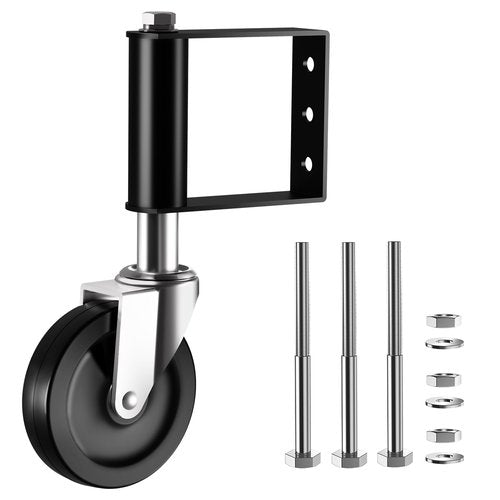 Ronlap Gate Wheels for Wooden Gate, Gate Caster Wheel Spring Loaded for Metal Tube Swing Gate Fence Gate Wheel for Gates Heavy Duty Outdoor Farm Vinyl Wood Gate Rollers, 220 Lbs, 4 Inches, Black