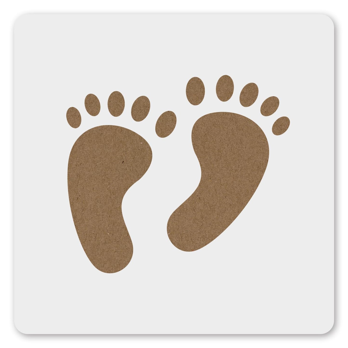 MAGJUCHE Footprint Stencil 12 Inches, Reusable Baby Feet Stencil for Painting DIY Crafts Decor