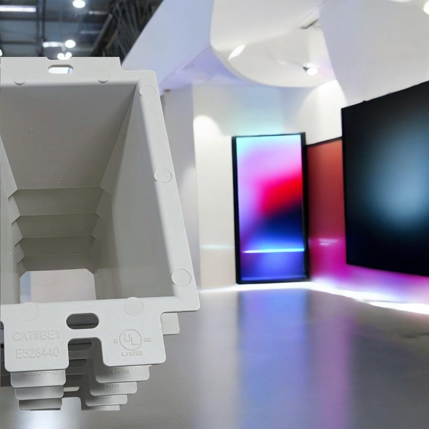 iMBAPrice IMBA-BE1-5 (UL Listed) 1-Gang Non-Metallic Electrical Power Outlet Box Extender for Power Switch Receptacles Accessories, 5-Pack