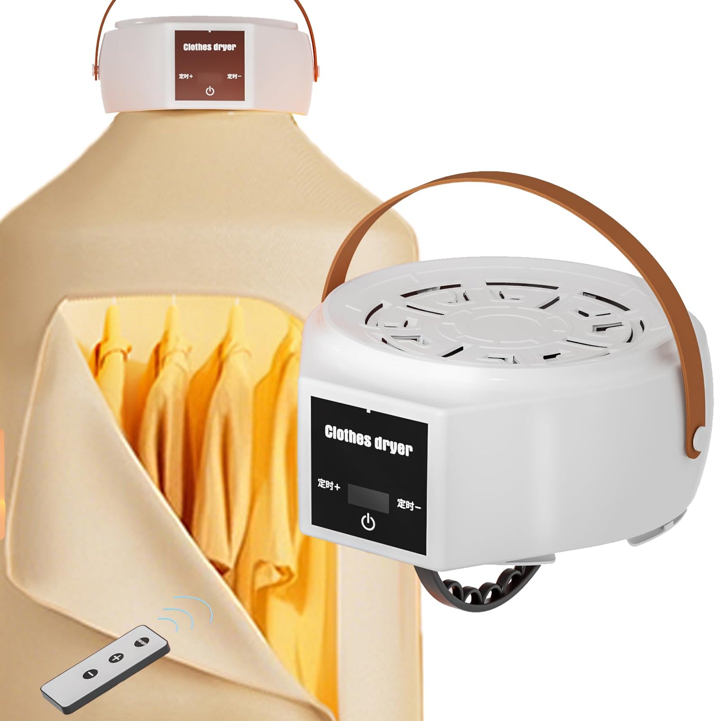 Portable Clothes Dryer, 600W Compact Foldable Mini Dryer Machine with Adjustable Timer, Quiet Fast-Drying Electric Travel Clothes Dryer for RV, Apartment, Home, Hotel Room