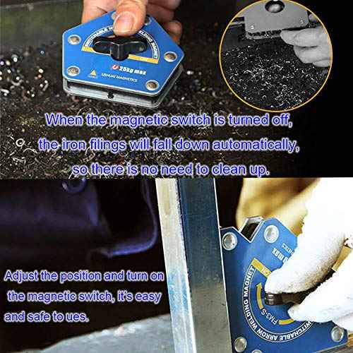 On/Off-Switchable Strong-Hand Welding Magnetic Clamps - Max 110lbs Heavy Duty Neodymium Welding Magnets Holder, Hexagon Multi-Angle Tools: 30¡Æ, 45¡Æ, 60¡Æ, 75¡Æ, 90¡Æ, 105¡Æ, 120¡Æ, 135¡Æ, 150¡Æ(Large)