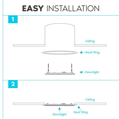 LUXRITE 4 Pack White Goof Trim Ring for 4 Inch Recessed Lights and Ceiling Light Fixtures, Outer Diameter 5.75 Inches, Inner Diameter 4.25 Inches, Metal Construction, Cover Damaged or Messy Ceilings